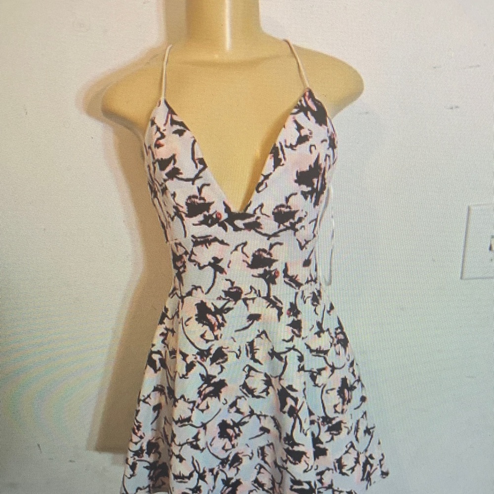 UK2LA Black and White Floral Mini Dress